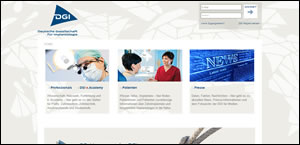 Screenshot und Link zur Webseite der Deutschen Gesellschaft für Implantologie